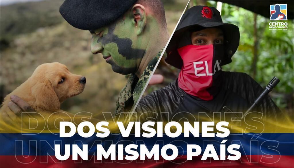 Esta es una de las pancartas con las que aparecieron en el Congreso los representantes uribistas.