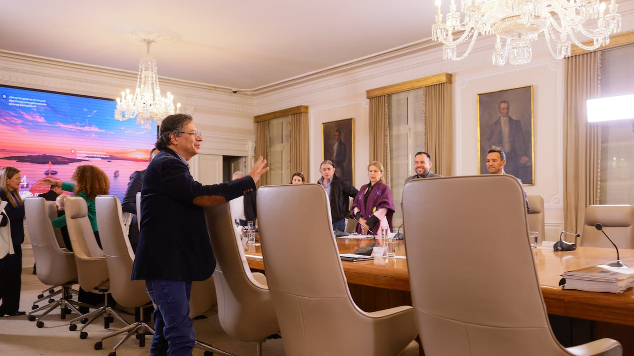 El presidente de Colombia, Gustavo Petro, el 10 de marzo de 2025 en el consejo de ministros adelantado en la Casa de Nariño, en Bogotá