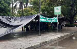 Uno de los sitios de concentración de los manifestantes en Montería.