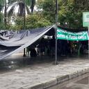 Uno de los sitios de concentración de los manifestantes en Montería.