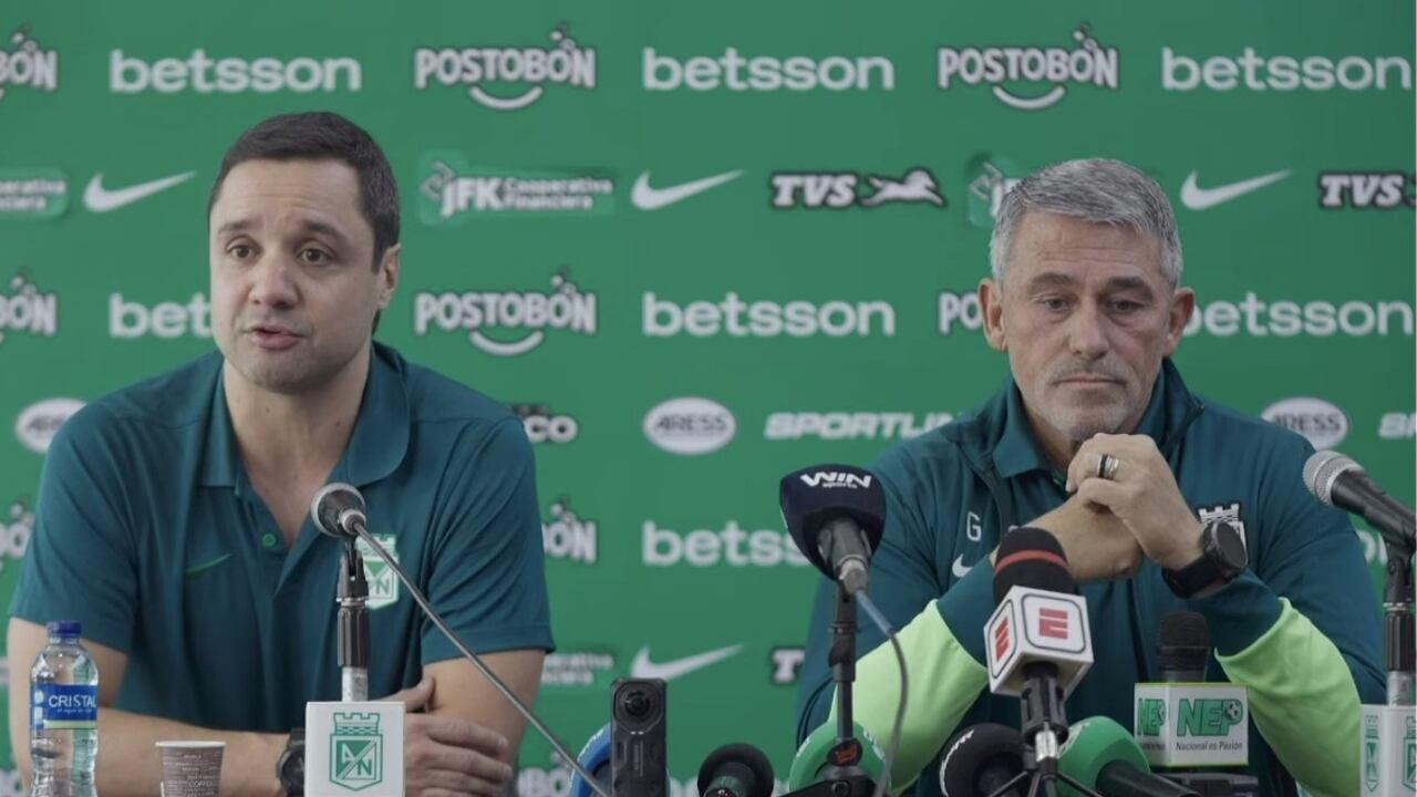 Sebastián Arango, presidente de Nacional, junto a Gustavo Fermani.