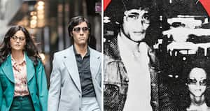 Jenna Coleman y Tahar Rahim interpretan a Marie-Andrée Leclerc y Charles Sobhraj, quienes aparecen a la derecha. Ella murió de cáncer en 1984.