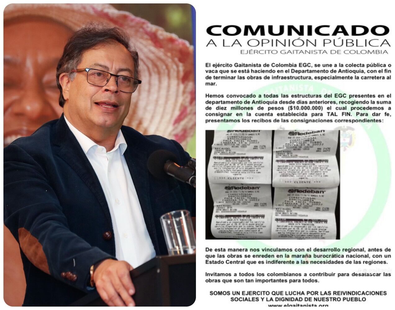 Presidente Petro pide investigar supuestos aportes del Clan del Golfo.