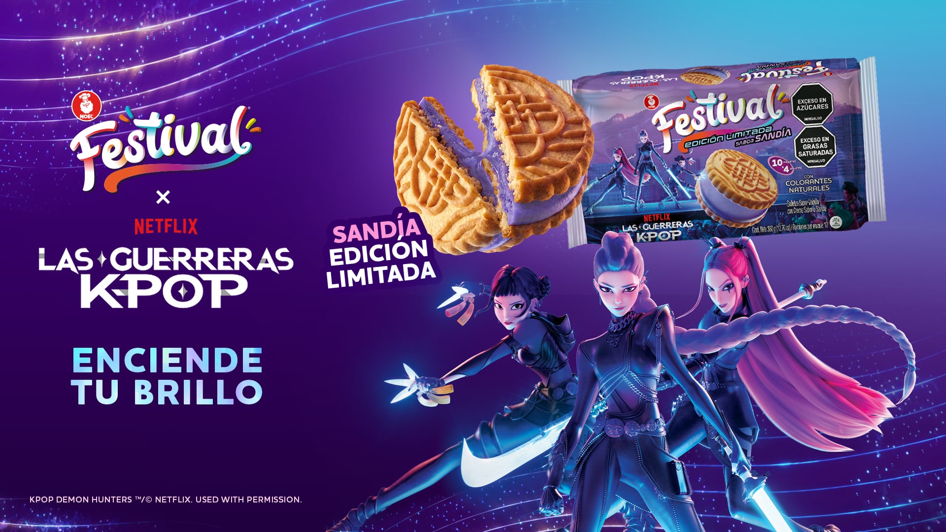 Galletas Festival, del Grupo Nutresa, se une a Netflix y a Las Guerreras K-Pop.