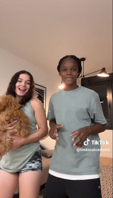 Linda Caicedo y su novia bailando