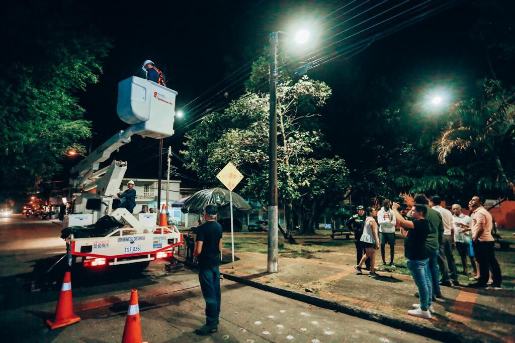 Cambio del alumbrado en Villavicencio.