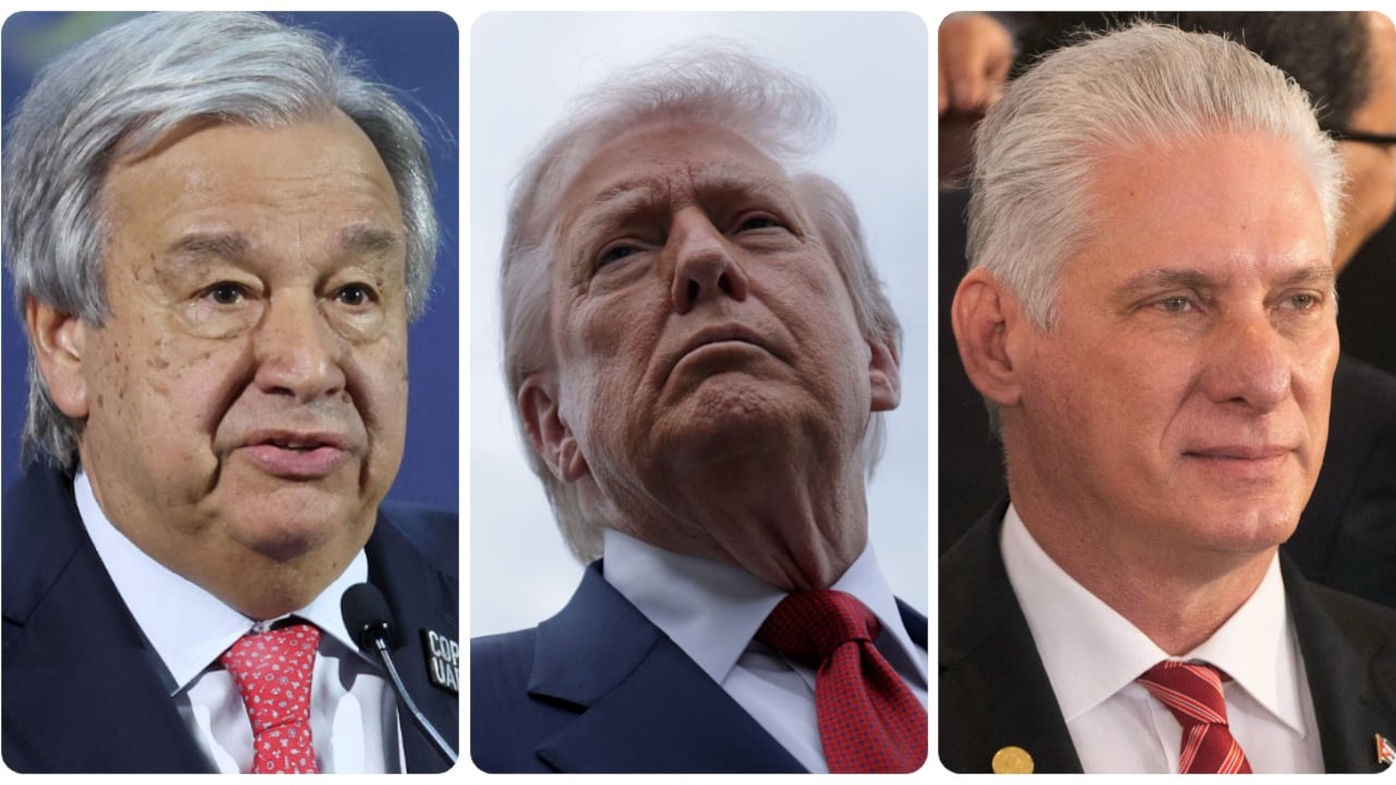 Antonio Guterres, Donald Trump y Miguel Díaz-Canel