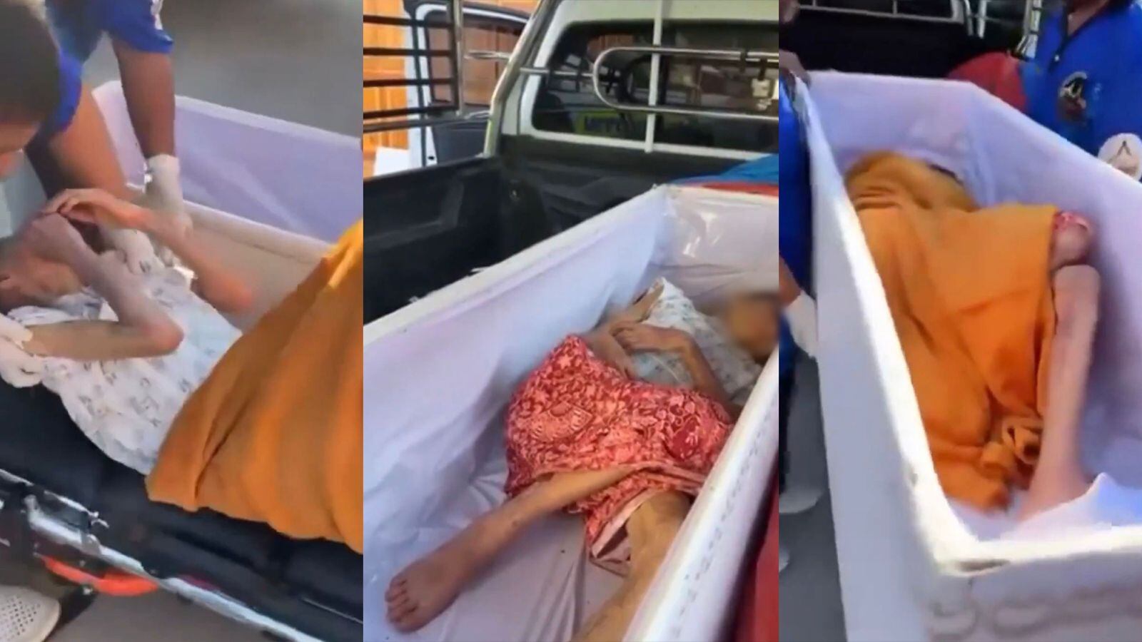 La mujer fue atendida por médicos tras salir del ataúd