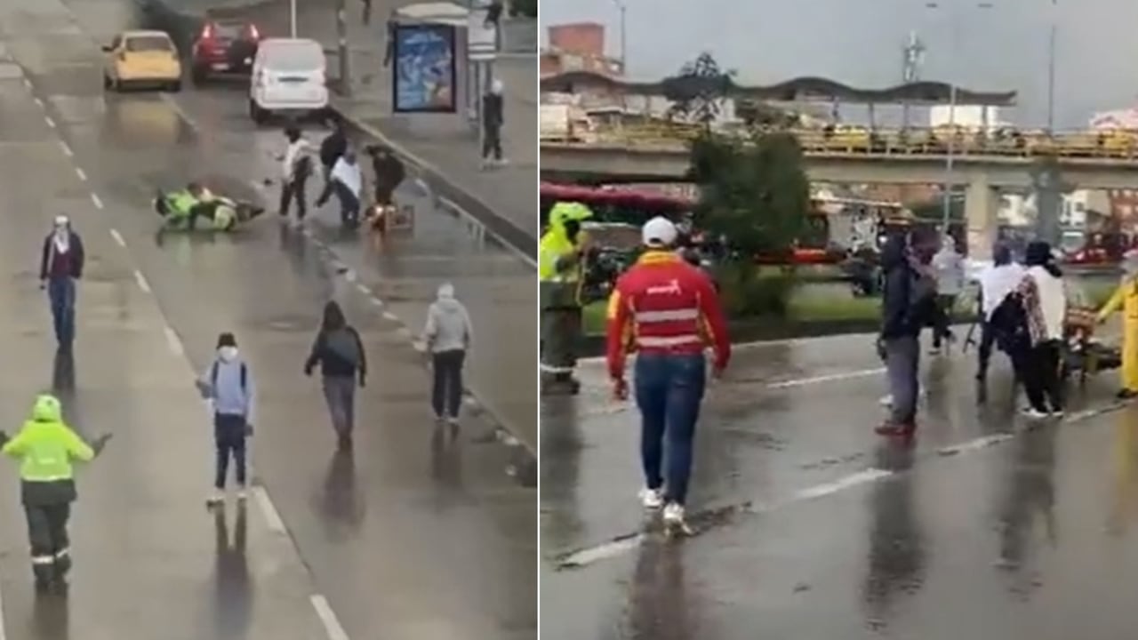 Encapuchados atacan a un policía.