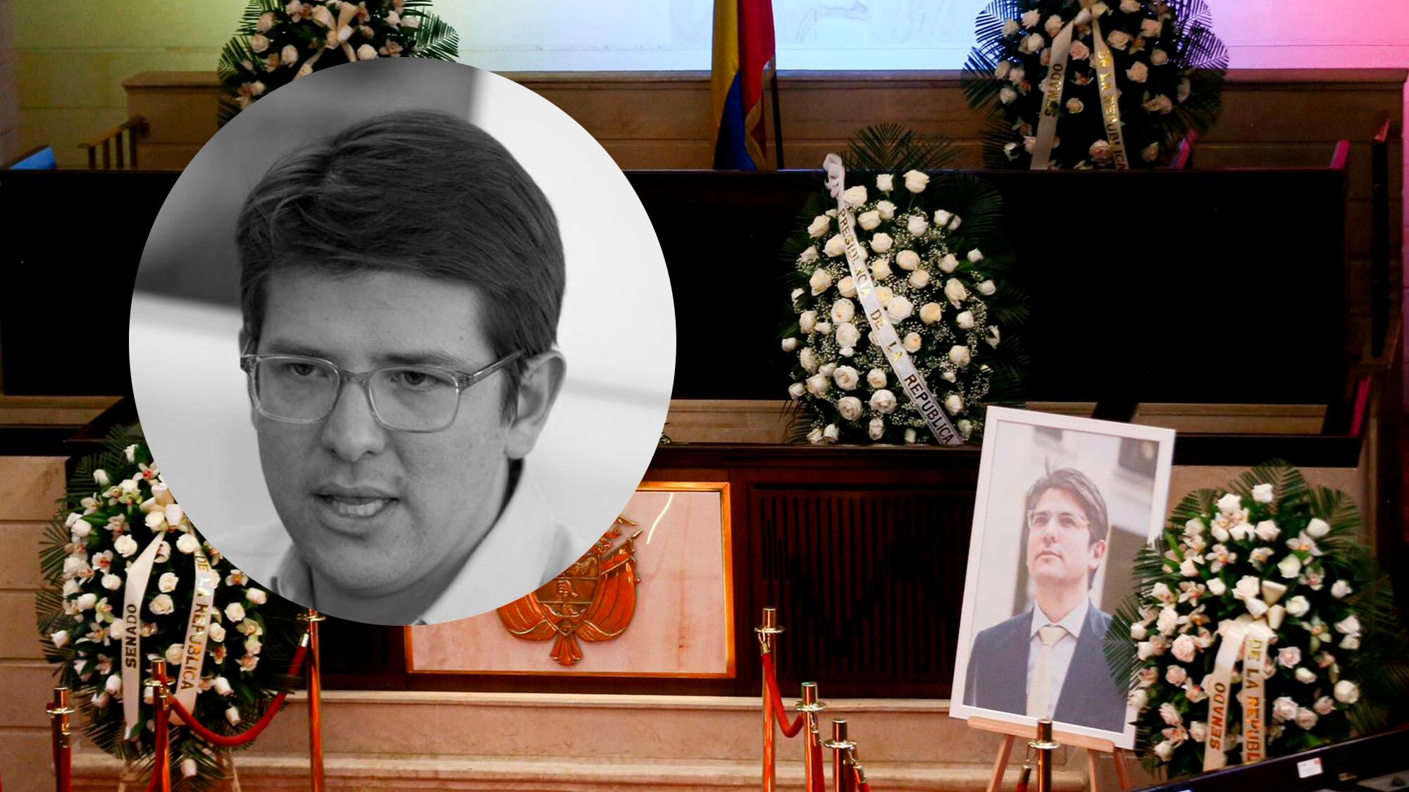 Bogotá. Agosto 11 de 2025. En el salón elíptico del Congreso de la República se reúne la familia, los amigos y allegados del senador y precandidato presidencial Miguel Uribe Turbay para llevar a cabo la cámara ardiente y el homenaje a su trayectoria política