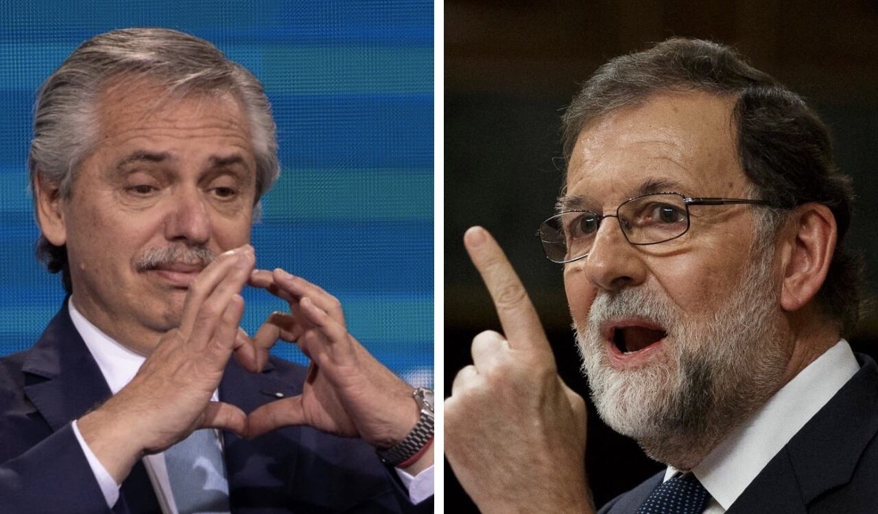 Alberto Fernández, presidente de Argentina y Mariano Rajoy expresidente de España