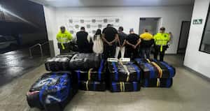 Caleta de marihuana incautada por la Policía en Itagüí, Antioquia.