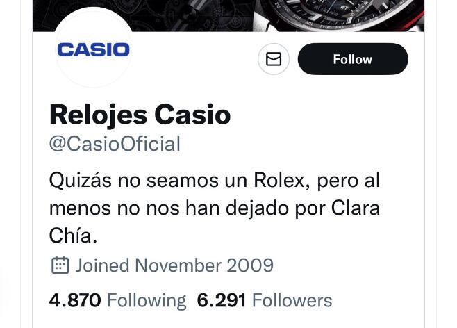 Perfil de parodia de Casio