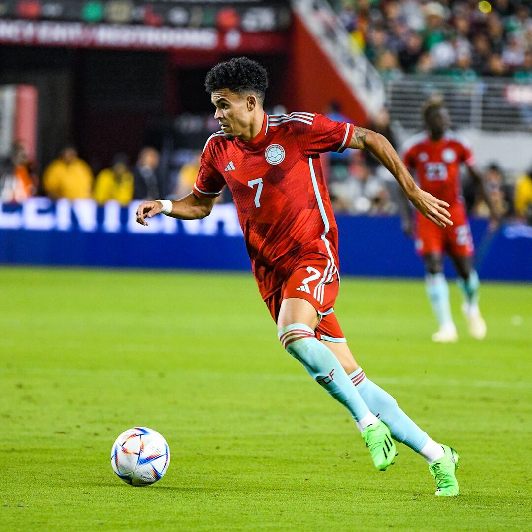 Luis Díaz, jugador de la Selección Colombia, en el partido amistoso contra México.