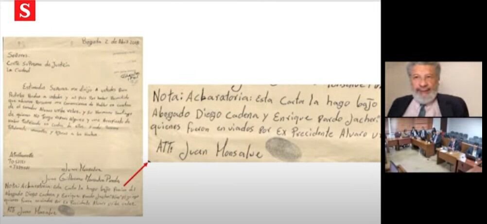 La defensa del expresidente Uribe puso de presente la teoría del "entrampamiento" ejecutada por el exparamilitar Juan Guillermo Monsalve.