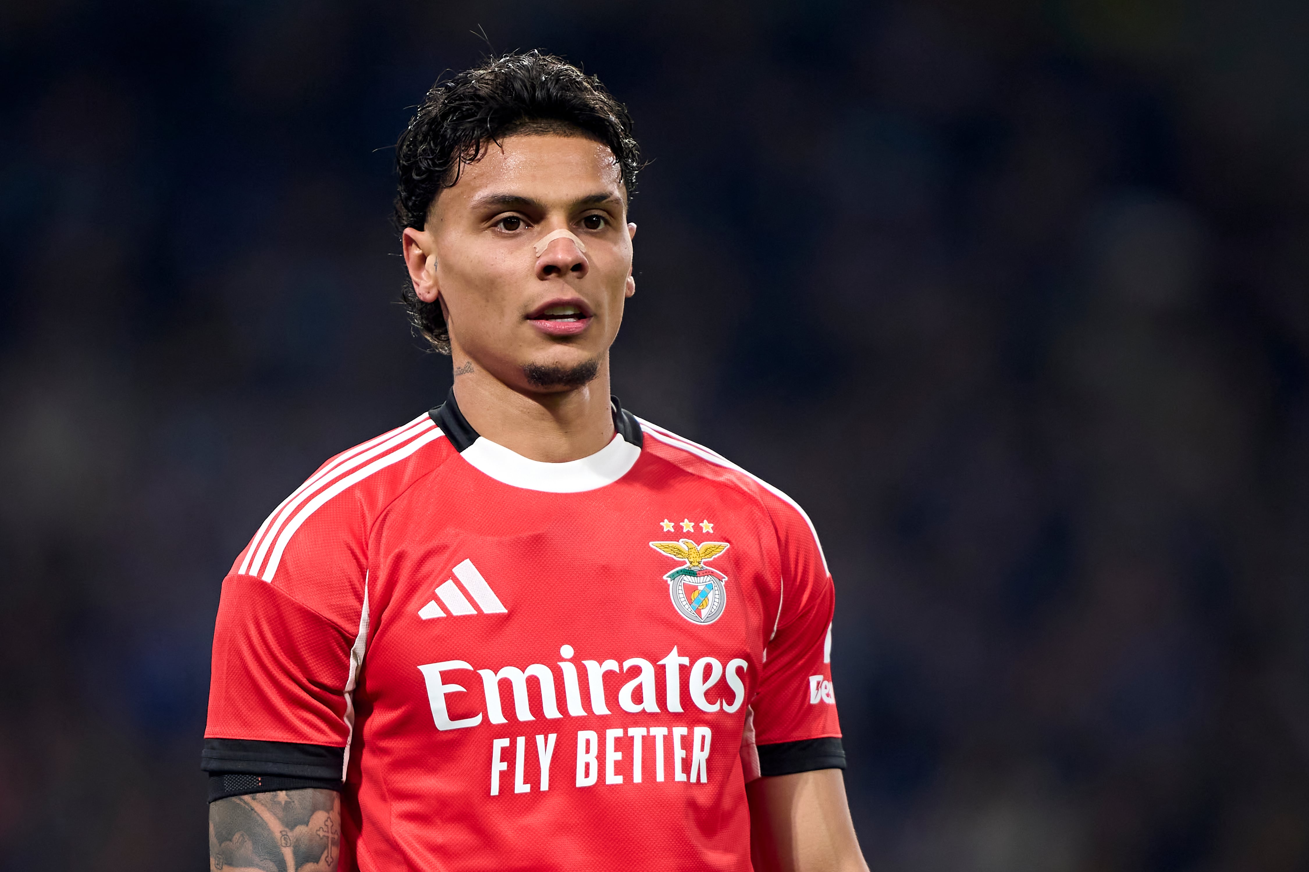 PORTO, PORTUGAL - JANUARY 14: Richard Rios of SL Benfica looks on during Taça de Portugal Quarterfinals match between FC Porto and SL Benfica at Estadio do Dragao on January 14, 2026 in Porto, Portugal. (Photo by Jose Manuel Alvarez Rey/Getty Images)