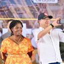 La vicepresidenta, Francia Márquez, y el presidente, Gustavo Petro, en Cartagena