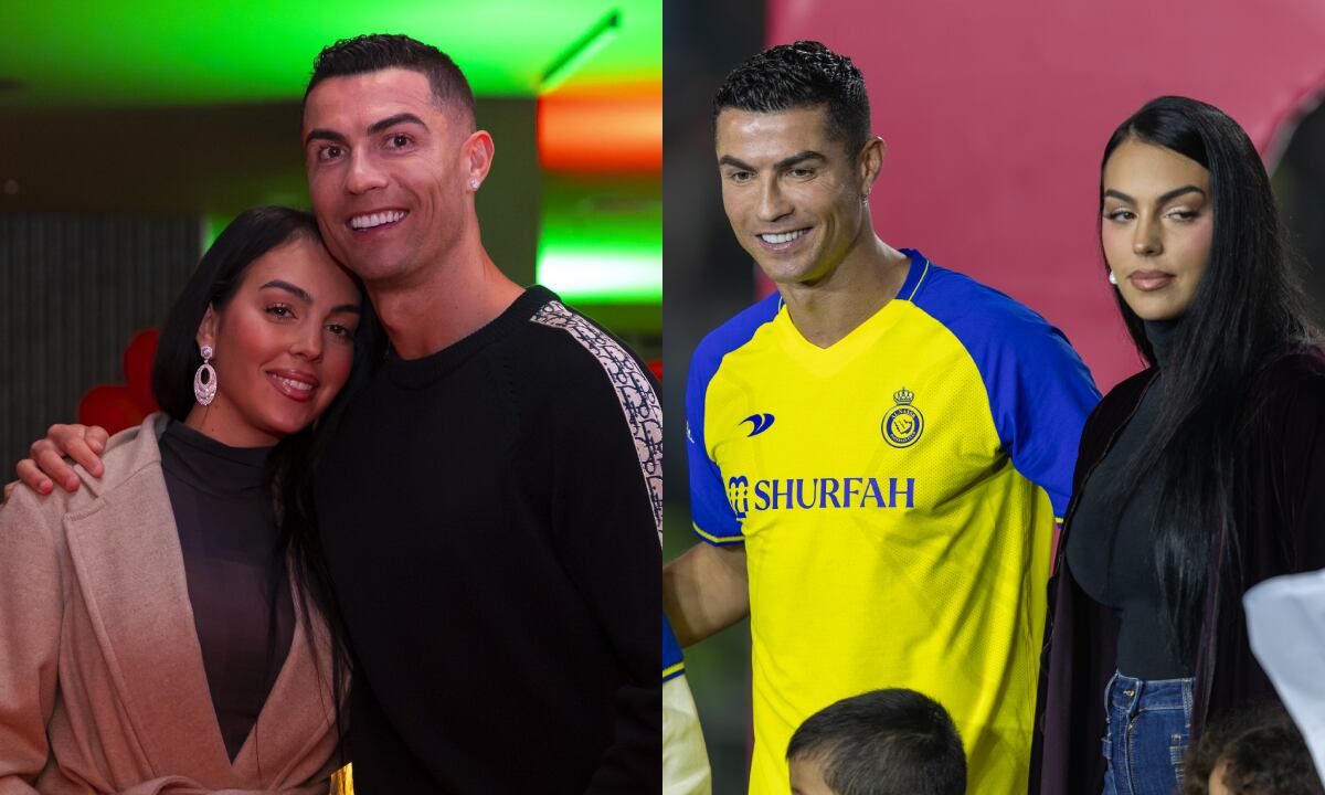 Cristiano Ronaldo y Georgina Rodríguez. Foto: Twitter Cristiano Ronaldo (@Cristiano)//Getty Images/Yasser Bakhsh