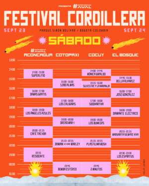 Festival Cordillera horarios sábado 2023