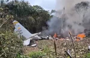 Avión de la FAC que cayó en Puerto Leguízamo, Putumayo.