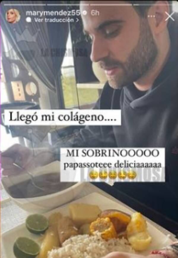 Publicación de la celebridad con su sobrino.