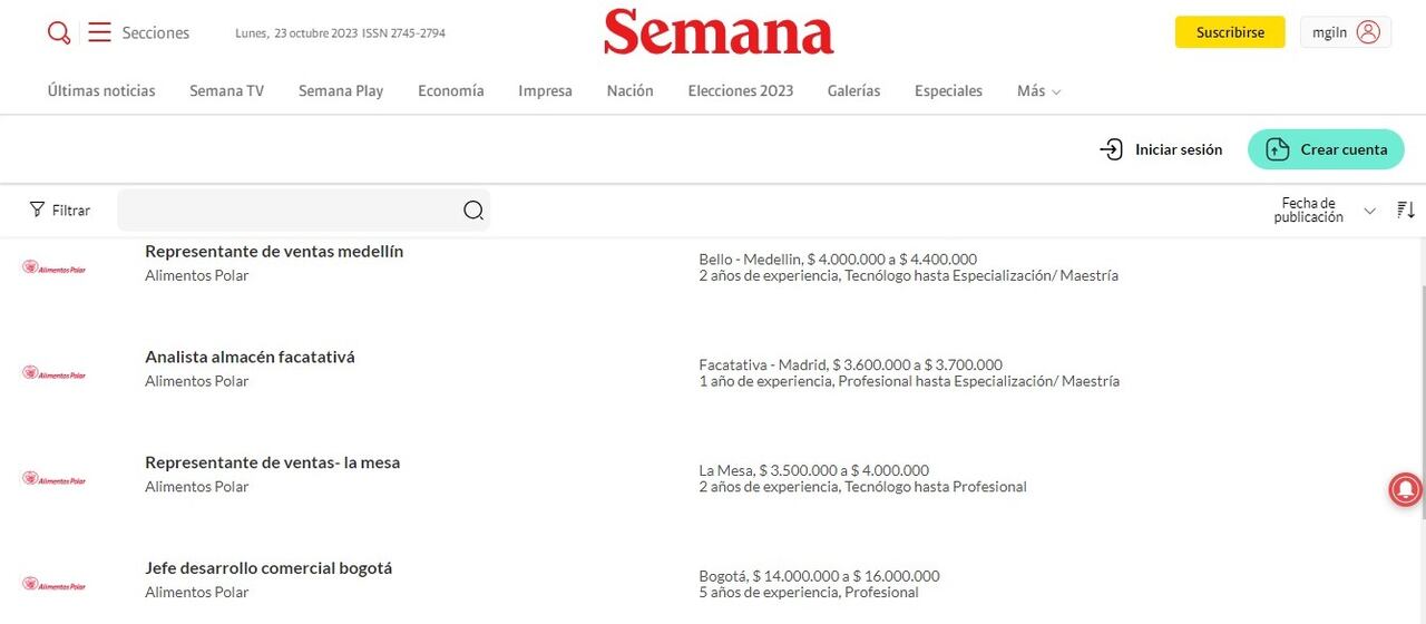 Vacantes de Alimentos Polar.