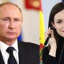 Vladimir Putin , presidente de Rusia - y Sanna Marín Primera ministra de Finlandia