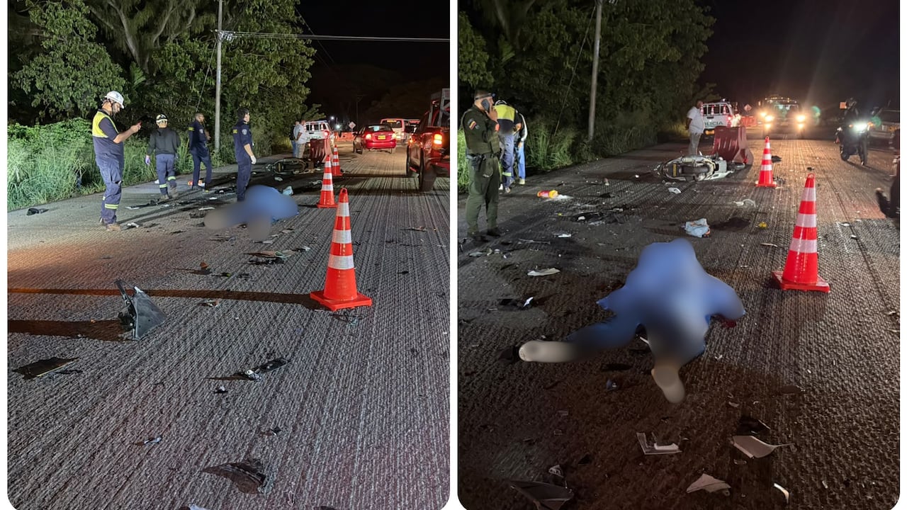 Choque entre un carro y dos motos deja tres muertos y un herido grave