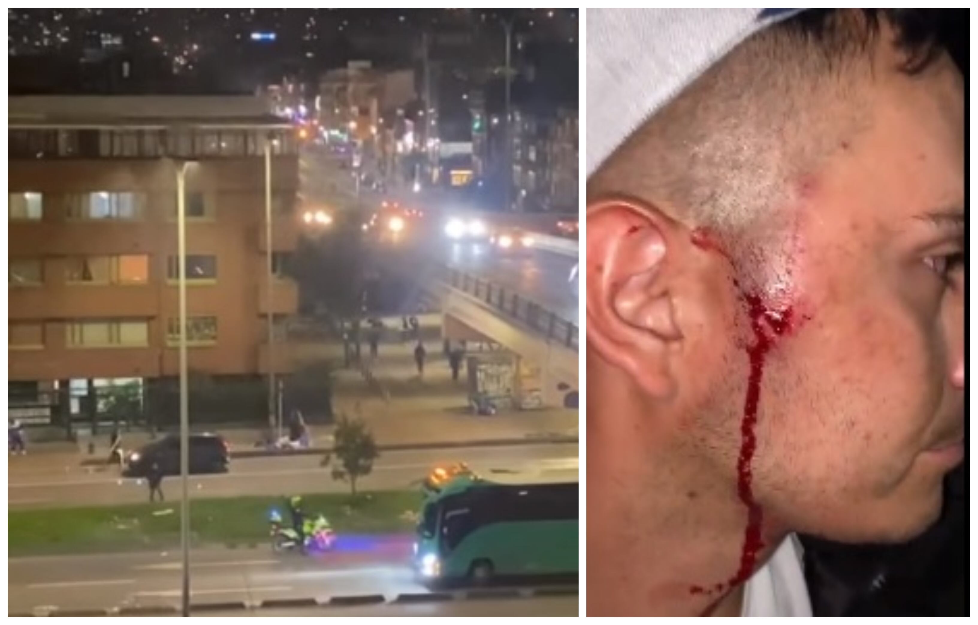 Hinchas de Millonarios lanzan piedras contra buses de seguidores de Independiente Medellín en las afueras de El Campín