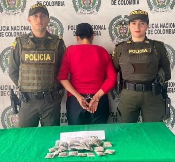 La adulta es judicializada por el presunto delito de tráfico, fabricación o porte de estupefacientes