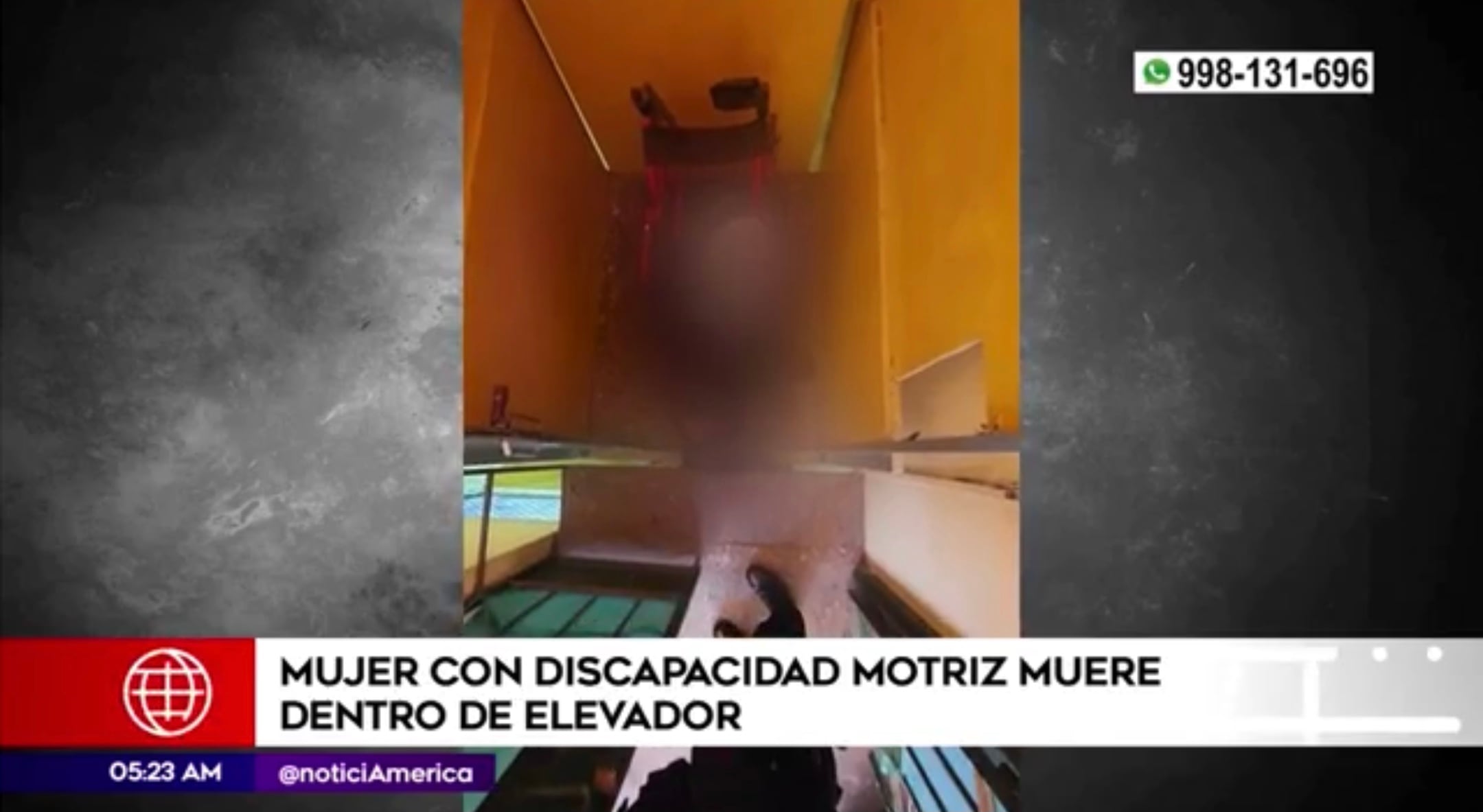 Accidente ascensor Péru. Foto: Captura de pantalla América Noticias TV.