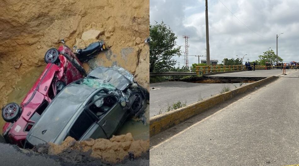 Puente colapsó en la vía entre Barranquilla y Soledad.