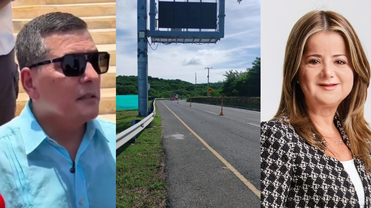 De izquierda a derecha: Dumek Turbay, alcalde de Cartagena, y Elsa Noguera, ministra de Transporte.