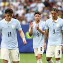 MIAMI GARDENS, FL - JUNE 15: Uruguay midfielder Federico Valverde (8) tries to encourage his team in the first half during the FIFA World Cup 2026 Group H match between Saudi Arabia and Uruguay on Monday, June 16, 2026 at Miami Stadium in Miami Gardens, FL (Photo by Peter Joneleit/Icon Sportswire via Getty Images)