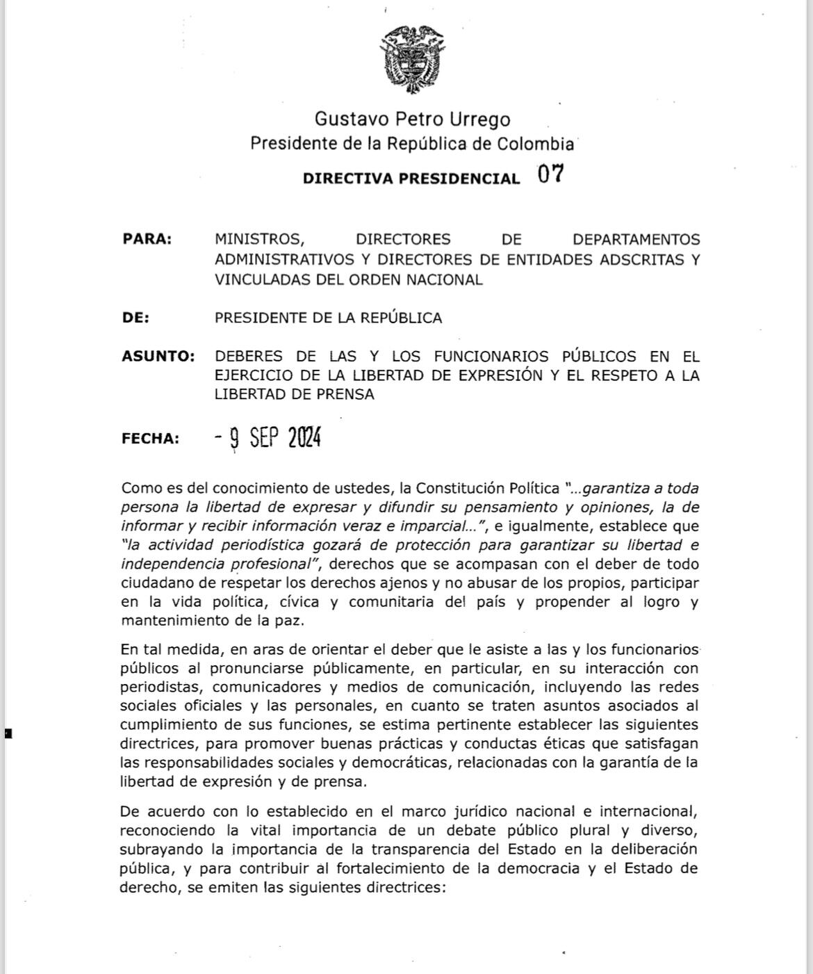 Directiva Presidencial