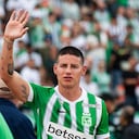 James Rodríguez en su primer contacto con el Atanasio Girardot como nuevo jugador de Atlético Nacional