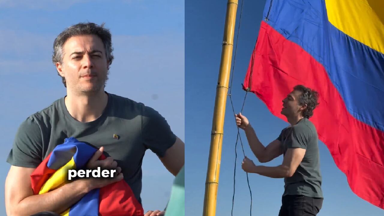 Daniel Quintero fue quien puso la bandera de Colombia.