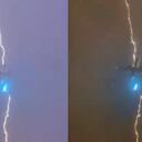 Avión alcanzado por un rayo