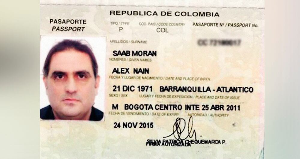 Pasaporte de Alex Saab.
