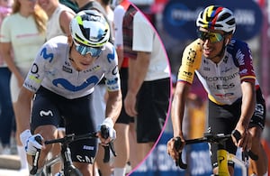 Einer Rubio y Egan Bernal. El del Movistar Team fue protagonista de la etapa 17