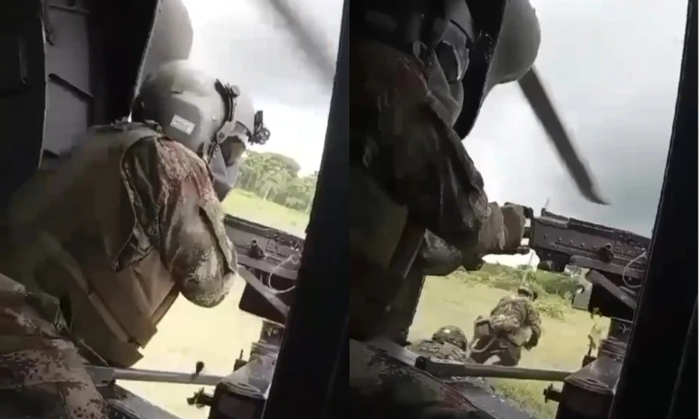 Helicóptero del Ejército aterriza en medio de combates con las disidencias de las Farc.