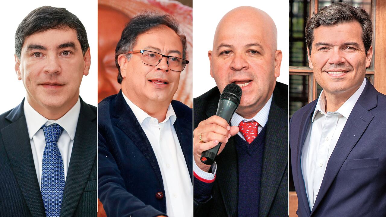 Álvaro Hernán Prada, Gustavo Petro, Benjamín Ortiz y Mauricio Pava.