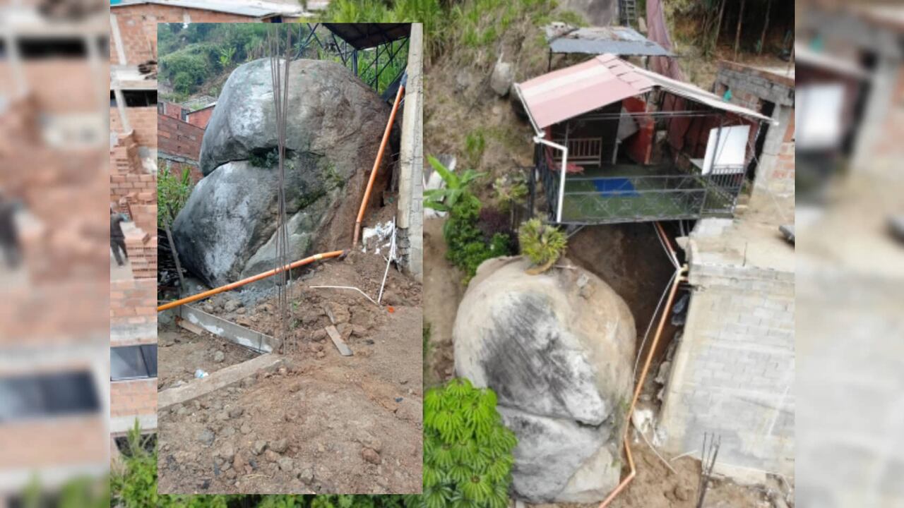 El terreno se desestabilizó y la piedra gigantesca cedió amenazando con deslizarse.