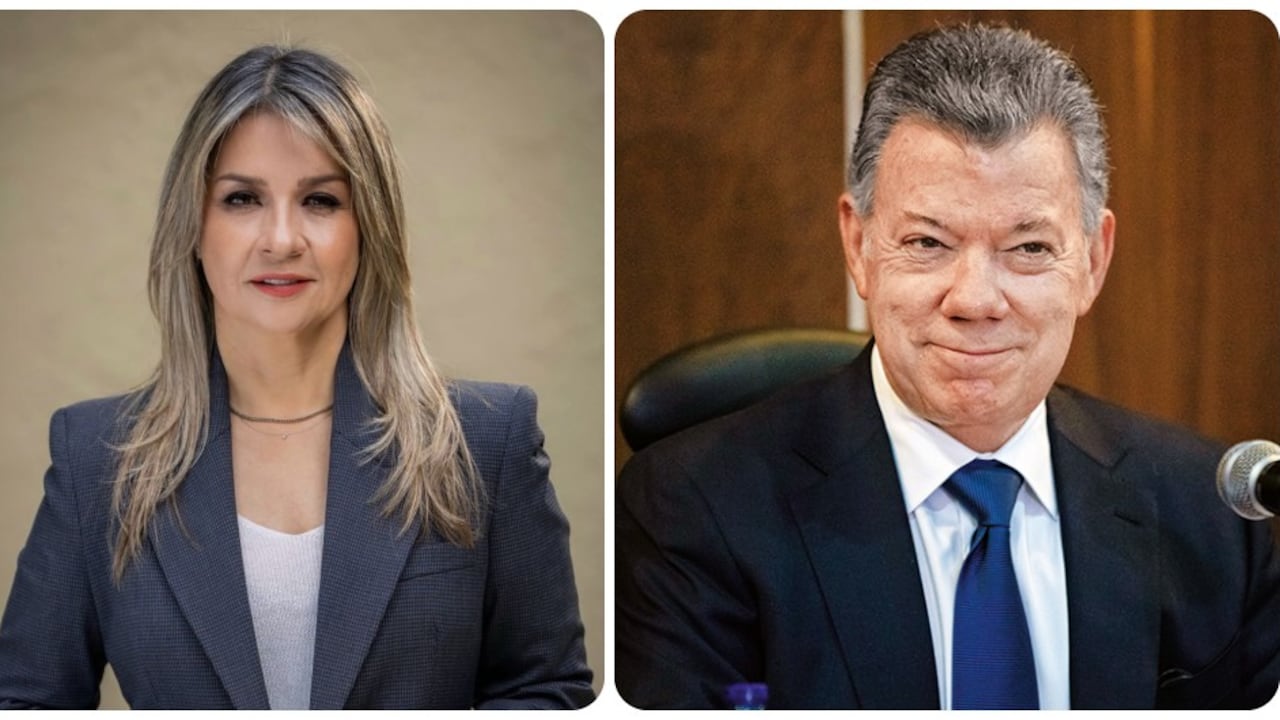 Vicky Dávila y Juan Manuel Santos.
