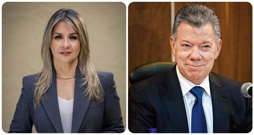 Vicky Dávila y Juan Manuel Santos.