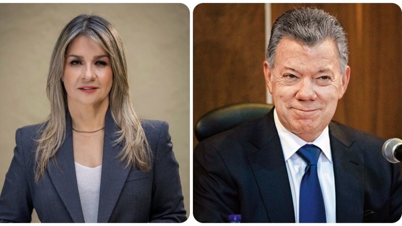 Vicky Dávila y Juan Manuel Santos.