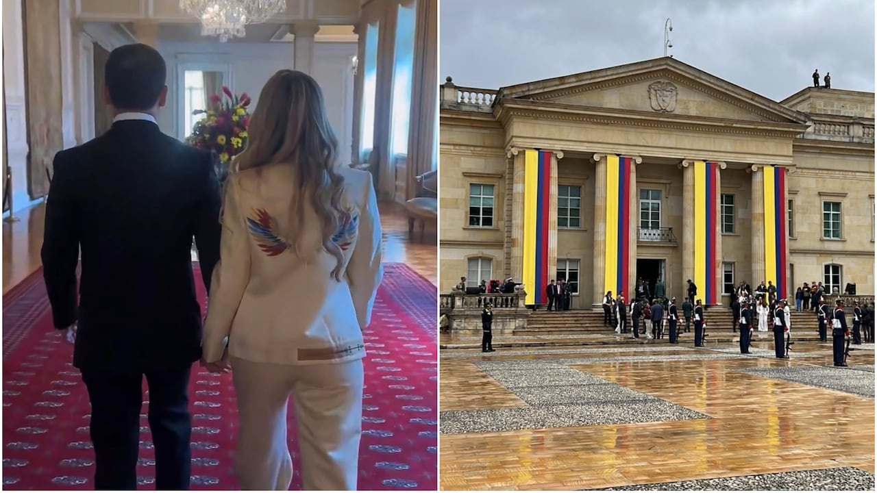 Presidente Abelardo De La Espriella recorriendo los pasillos de la Casa de Nariño.