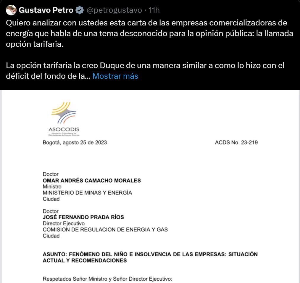 Debate Mesa - Petro sobre Energía