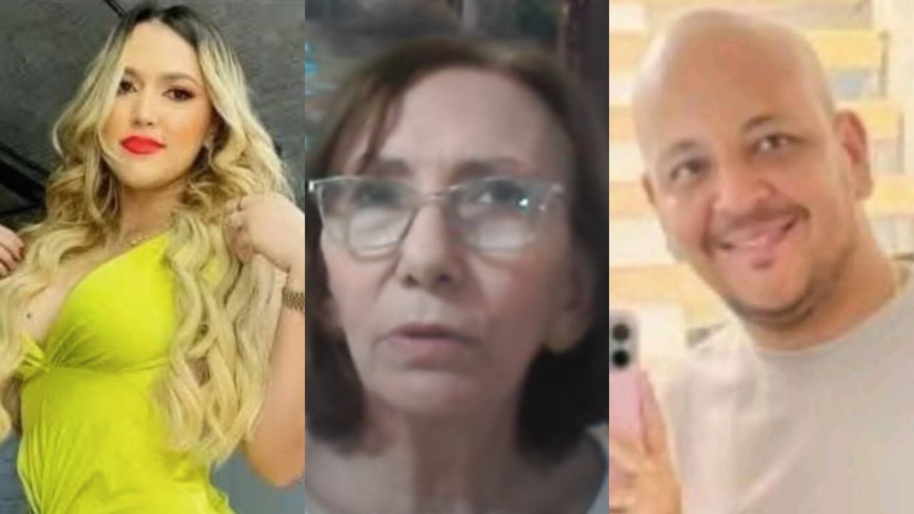 De izquierda a derecha: Alias la Diabla, Ángela Barrera, mamá del pastor Lora, y alias el Calvo.