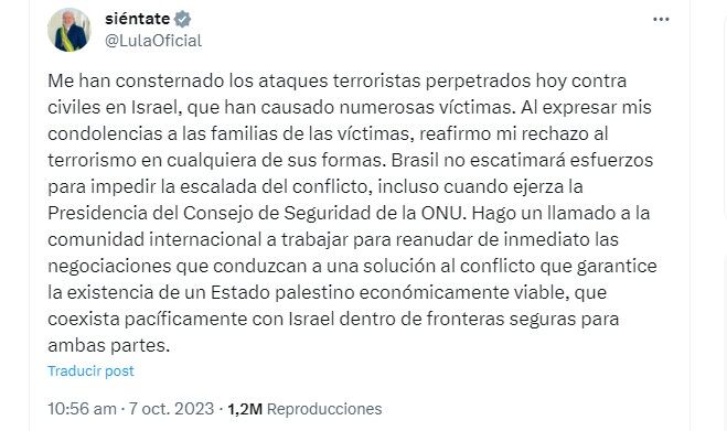 El presidente brasileño también se pronunció.